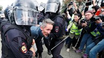 صدها نفر در جریان تظاهرات ضد دولتی در مسکو دستگیر شدند
