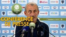 Conférence de presse Paris FC - FC Sochaux-Montbéliard (1-1) : Mecha BAZDAREVIC (PFC) - Omar DAF (FCSM) - 2019/2020