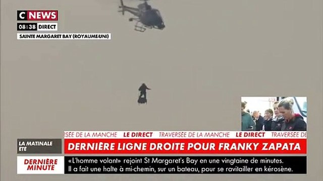 Regardez l'arrivée de Franky Zapata à bord de son Flyboard sur les côtes britanniques - VIDEO