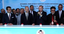Cumhurbaşkanı Erdoğan ile Ekrem İmamoğlu temel atma töreninde buluştu