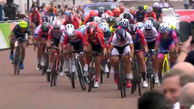 Cycling - Huge crash at Ride London Women finish line