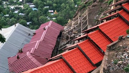 Thousands of monkeys invade Myanmar temple to shelter from rain