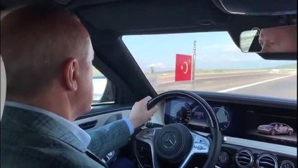Erdoğan, İstanbul-İzmir Otoyolu'nda makam aracını kullandı (2)