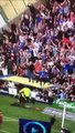 Rangers fans celebrating last minute winner jump on the roof of disabled section and it it collapses