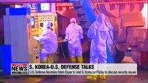 U.S. Defense Secretary Mark Esper to visit S. Korea on Friday to discuss security issues