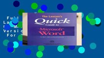 Full version  The Lawyer s Quick Guide to Microsoft Word: Versions 97 and 2000  For Kindle