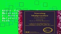 About For Books  Nursing Malpractice, Volume 2: Roots of Nursing Malpractice  Best Sellers Rank :