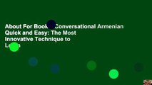 About For Books  Conversational Armenian Quick and Easy: The Most Innovative Technique to Learn