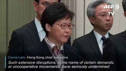 Hong Kong leader says city on brink as protesters unleash travel chaos