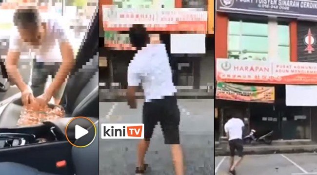 Adun Menglembu Steven Chaw jumpa bapa baling telur