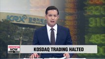Korean shares plunge, prompting temporary trading halt on Kosdaq