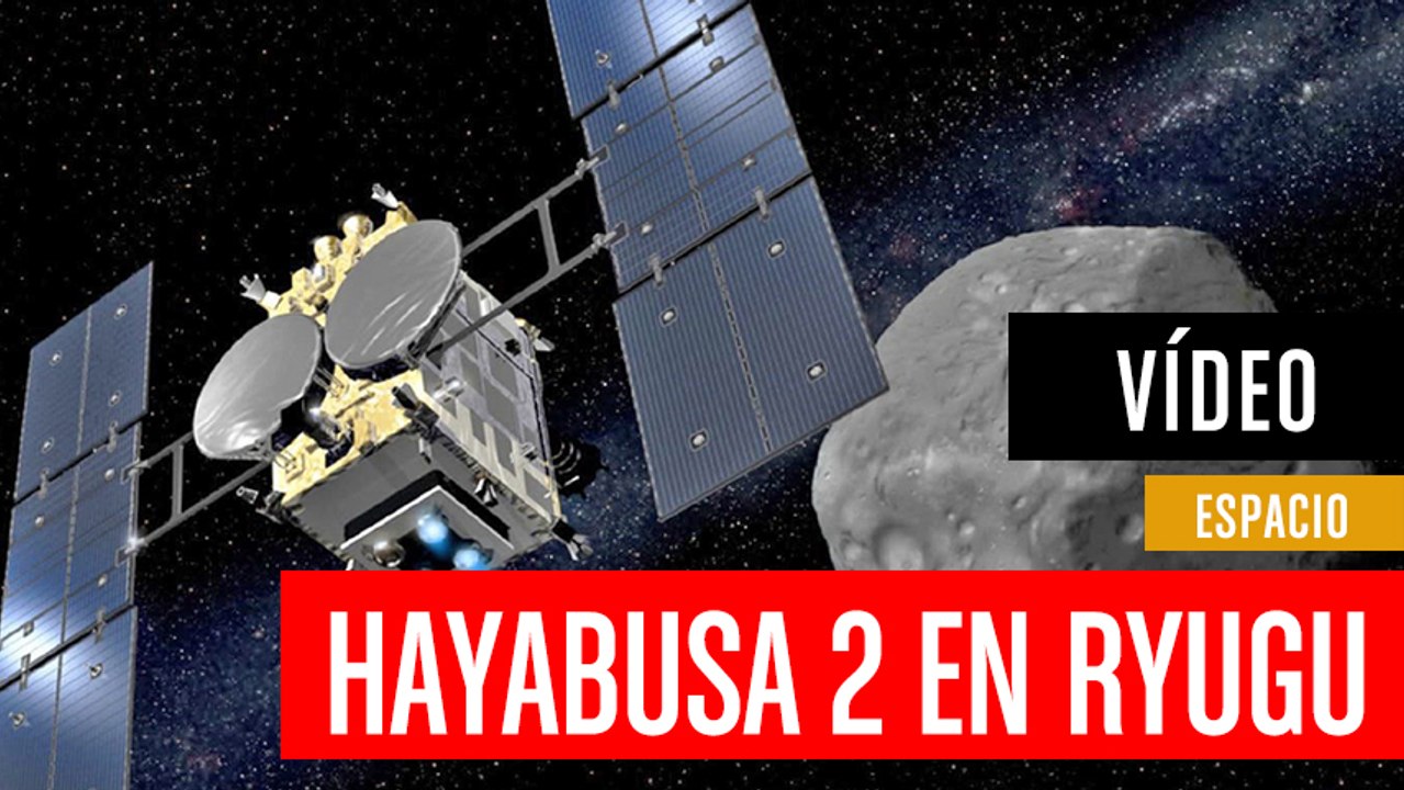 Sonda Hayabusa 2 aterrizando en Ryugu