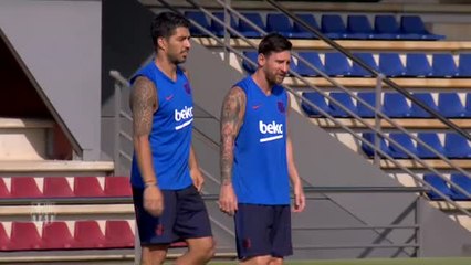 Caras nuevas en el entrenamiento del Barcelona
