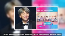 BTS’s RM Congratulates ARMY On “M2 X Genie Music Awards” Wins