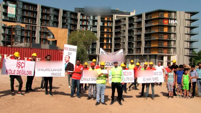 50'ye yakın işçi maaşlarını alamadıkları iddiasıyla eylemde