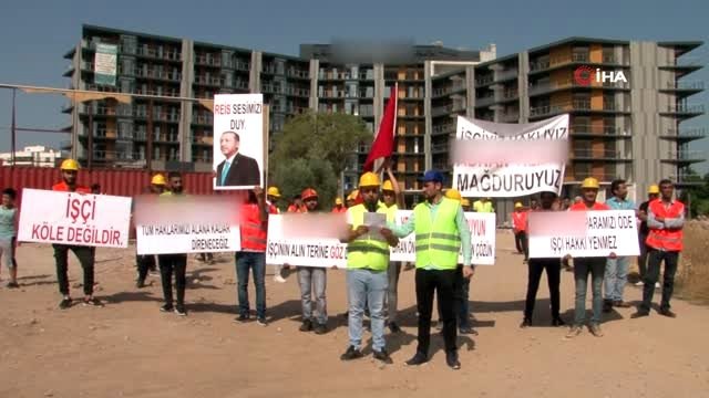 50'ye yakın işçi maaşlarını alamadıkları iddiasıyla eylemde