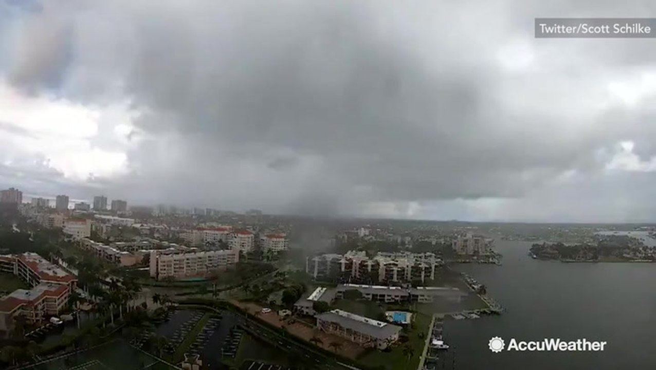 Timelapse of passing storm clouds over Naples, Florida