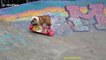 Bulldog 'shreds' it on the skateboard