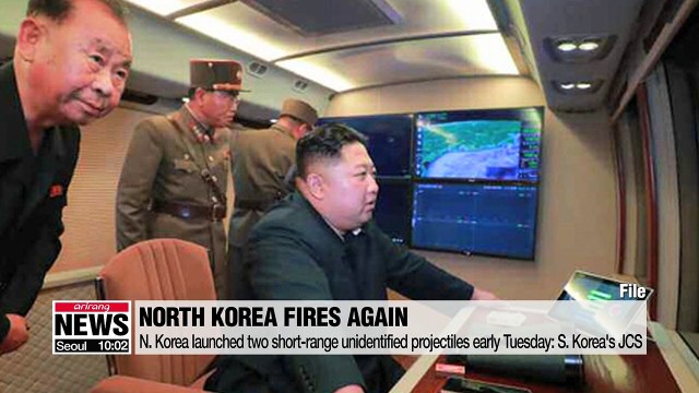 N. Korea launched two short-range unidentified projectiles early Tuesday: S. Korea's JCS
