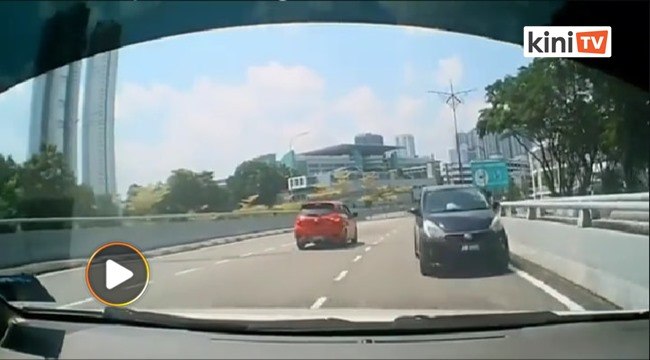 Polis jejaki MyVi hitam pandu arah bertentangan