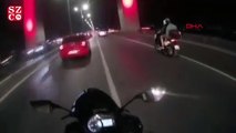 FSM Köprüsü'nde makas atan motosikletli kamerada