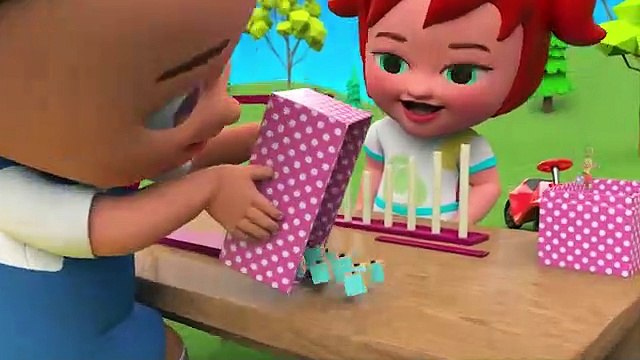 Little Babies Fun Play Learning Numbers for Children with Wooden Rings Numbers Toy Set 3D Kids Education