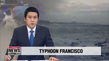 Flights, ferries cancelled in Busan as Typhoon Francisco moves north