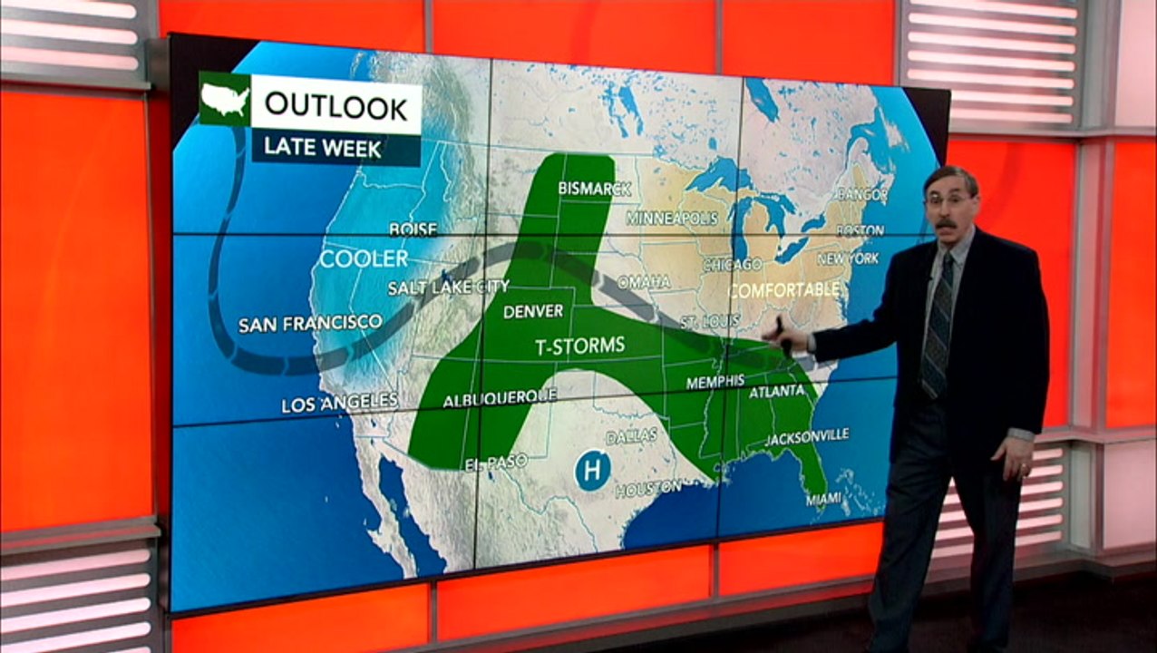 Storms will rumble through the Midwest and then...
