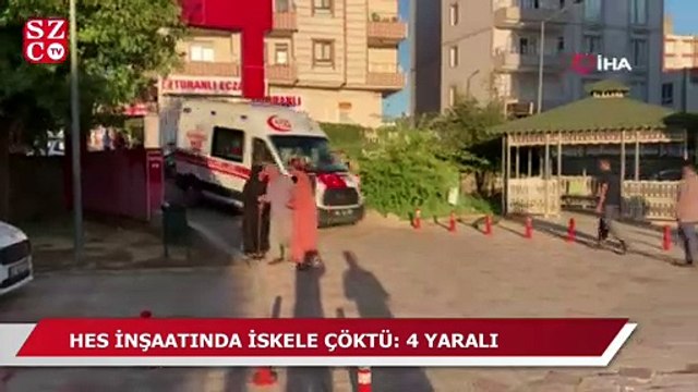 HES inşaatında iskele çöktü: 4 yaralı
