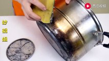 【Clean stainless steel pot】不锈钢锅发黄难清洗，教你一招，用它抹一抹，5分钟又亮又光滑