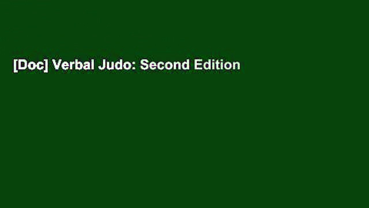 [Doc] Verbal Judo: Second Edition