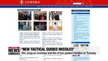 N. Korea confirms it tested new tactical guided missiles on Tuesday as warning over S. Korea-U.S. joint exercises