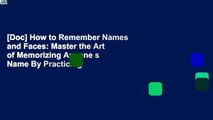 [Doc] How to Remember Names and Faces: Master the Art of Memorizing Anyone s Name By Practicing