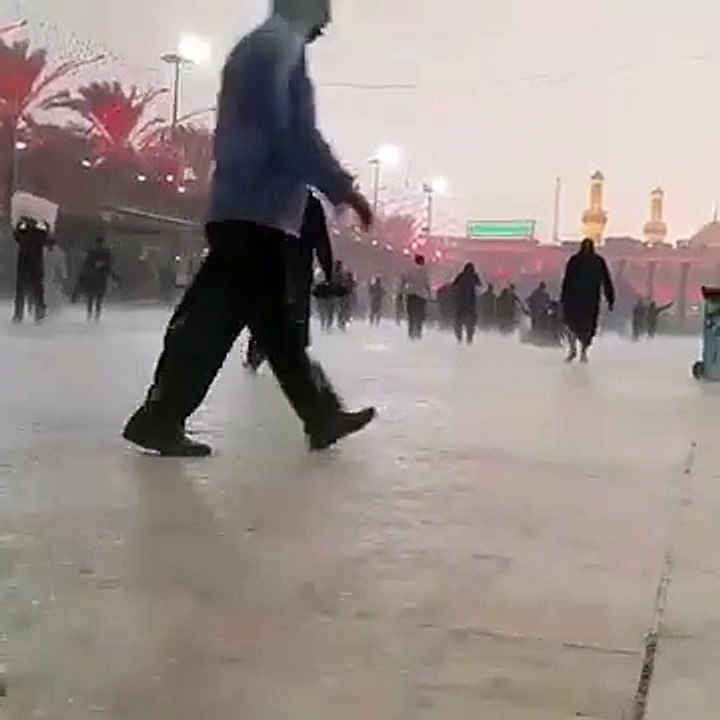 اليوم جنة الله في ارضه كربلاء المقدسة أثناء هطول الامطار _ ياليتني هناك في كربلاء ياليتني