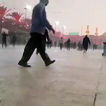 اليوم جنة الله في ارضه كربلاء المقدسة أثناء هطول الامطار _ ياليتني هناك في كربلاء ياليتني