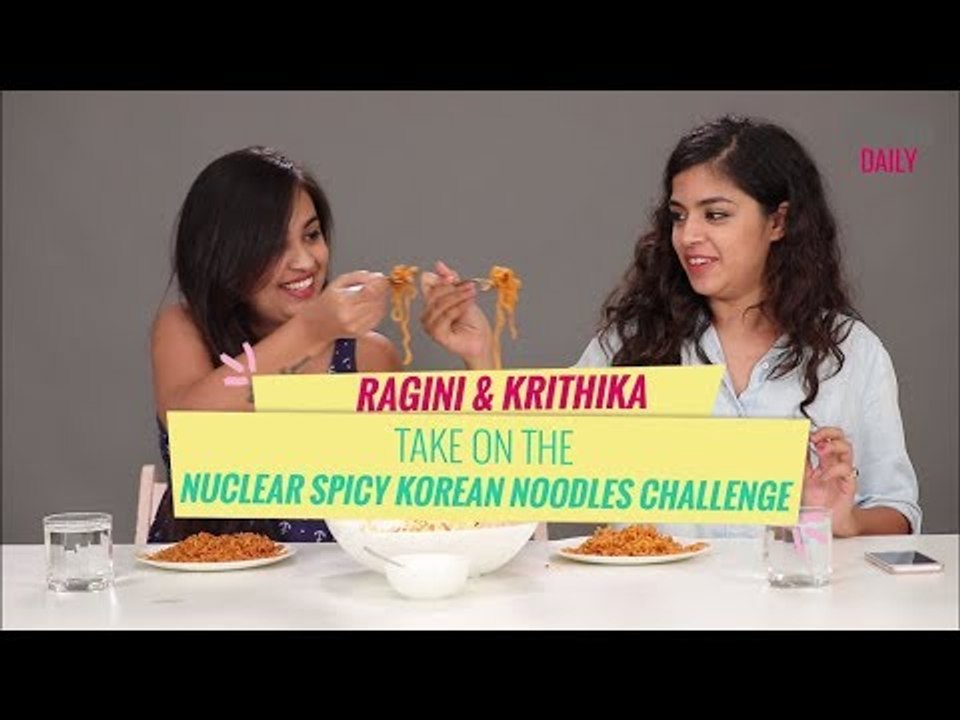 Ragini & Krithika Take On The Nuclear Spicy Noodles Challenge - POPxo