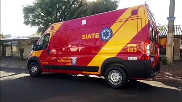 Siate atende homem ferido na Rua Nereu Ramos, no Claudete