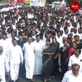 DMK conducts silent procession on the first death anniversary of M Karunanidhi