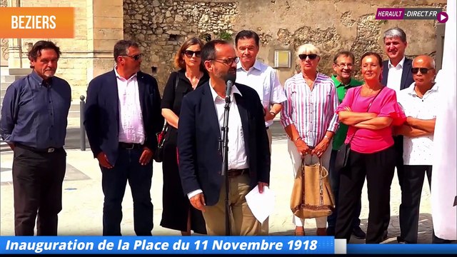 Inauguration de la place du 11 Novembre à Beziers par Robert Ménard