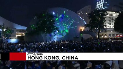 Hong Kong : les manifestants aux lasers
