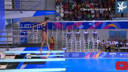 Paola Espinosa realiza clavado de “panzazo” en los Juegos Panamericanos