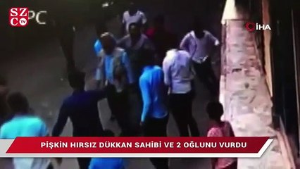 下载视频: Pişkin hırsız dükkan sahibi ve 2 oğlunu vurdu