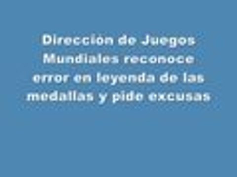 Dirección de Juegos Mundiales se comprometió a corregir la leyenda en las medallas