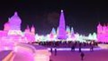 Inauguran el festival de Hielo de Harbin, famoso por sus colosales  estatuas