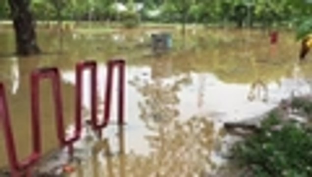 El parque del Ingenio quedó bajo el agua tras las intensas lluvias