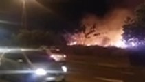 Bomberos atienden incendio forestal en Avenida de los Cerros, al sur de Cali