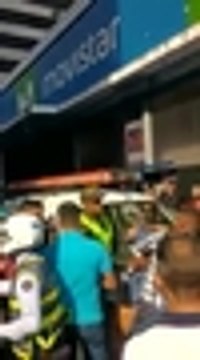 Agresión a guarda de tránsito se registró durante marcha de conductores 'piratas' en Cali