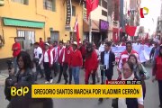 Huancayo: Gregorio Santos encabezó marcha a favor de Vladimir Cerrón