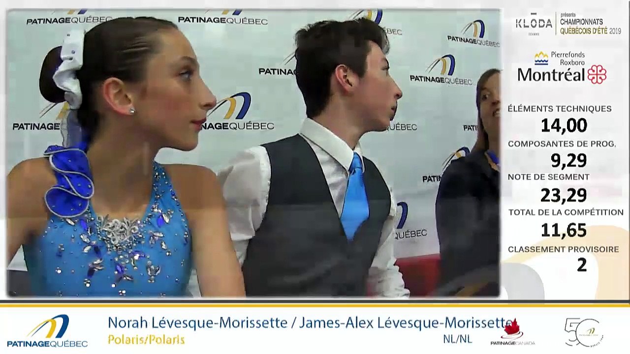 Championnats québécois d'été 2019 présenté par Kloda Focus Événements , Pré-Novice Danse sur Tracé