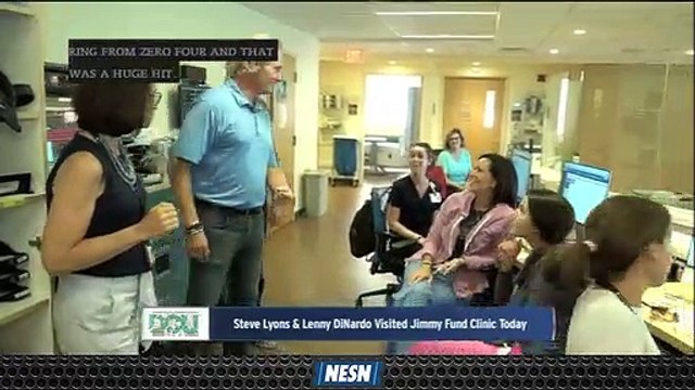 Steve Lyons, Lenny DiNardo Visit Dana Farber's Jimmy Fund Clinic